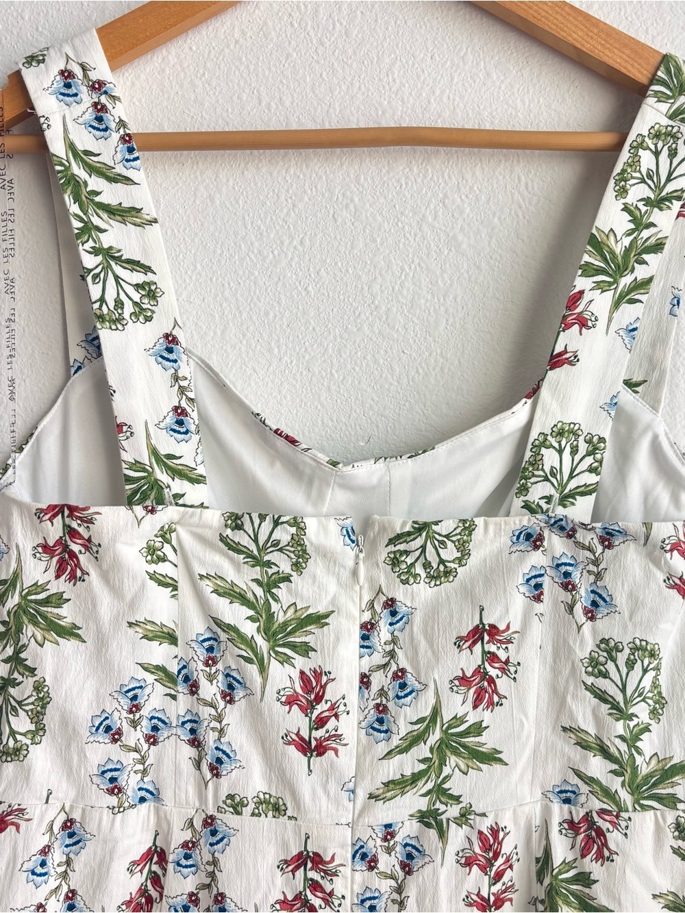 NWT Avec Les Filles White Maxi Bustier Cotton Dress Pastel Floral Print Feminine - Picture 5 of 10